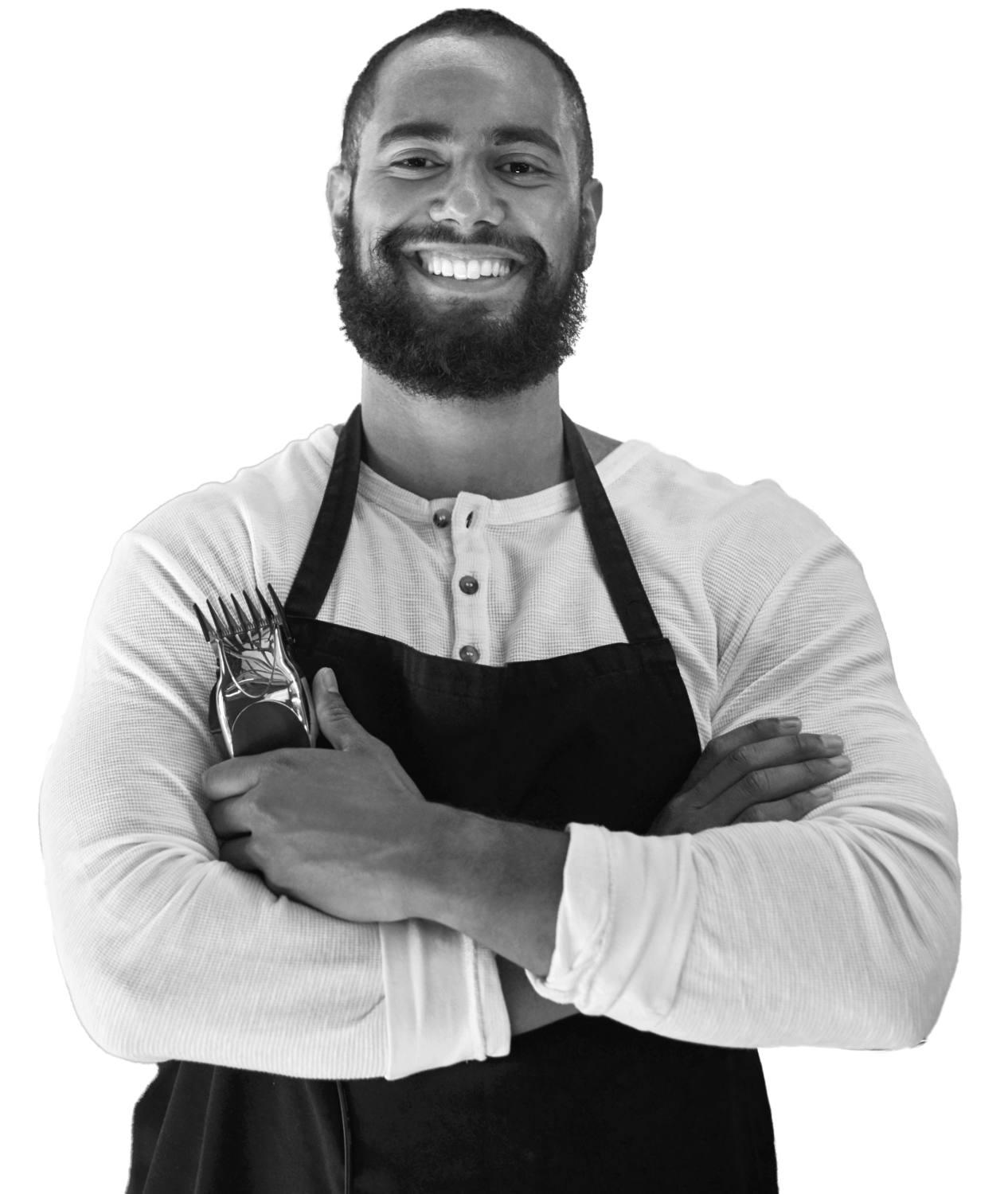 A small business owner smiling, barber, Work Well Websites logo, Professional Website Solutions for Businesses - Starting at only $100 per Month