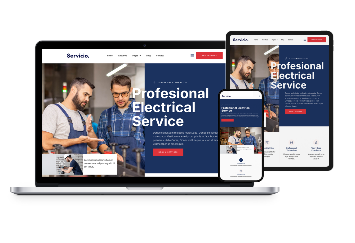 Work Well Websites Professional Templates work on all devices