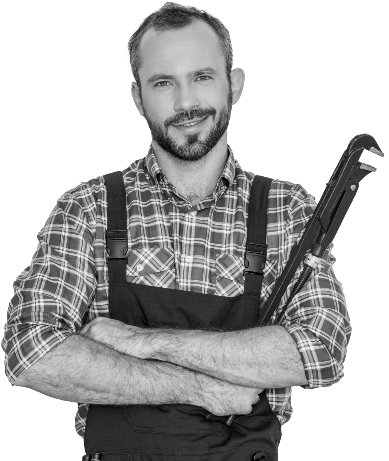 A small business owner smiling, Plumber, Work Well Websites logo, Professional Website Solutions for Businesses - Starting at only $100 per Month